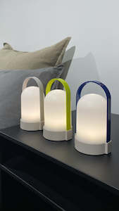 Little URI Lamp - set of 3 - rechargeable - blue-grey-yellow/green