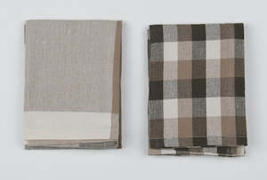 Giant Check Tea Towel S/2 Olive