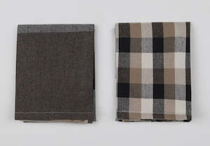 Giant Check Tea Towel S/2 Black