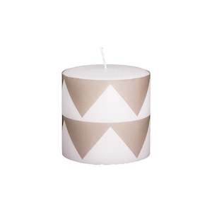 BROSTE Candle Pillar ZigZag H100 Taupe