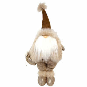 Bronze Hanging Santa with Fur Vest Small - 37.5cm