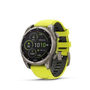 Brand_Garmin: Garmin Fenix 8 47mm Solar Sapphire (Titanium with Amp Yellow/Graphite Silicone Band)