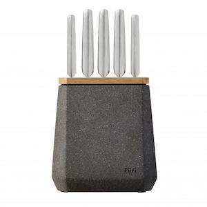 Furi Stone Knife Block Set 6pc (Flint Terazzo)