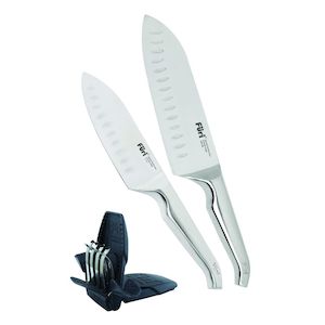 Furi: Furi Pro East/West Santoku Set With Sharpener 3pc