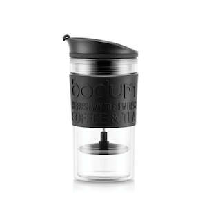 Bodum: Bodum Travel Press Double Wall Plastic with Extra Lid Set (Black)