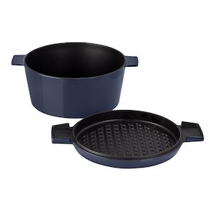 Stanley Rogers Cast Iron French Oven (28cm) (Mid Blue)