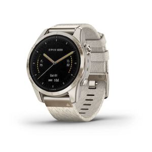 Garmin Epix Pro Gen2 42mm Sapphire (Soft Gold with Cream Heathered Nylon Band)