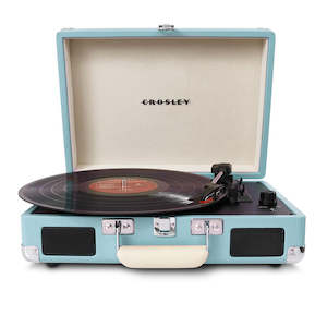 Turntables & Record Players: Crosley Cruiser Turquoise - Bluetooth Portable Turntable