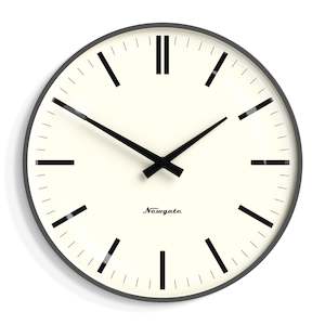 Newgate Radio City Wall Clock Bold Black Marker Dial - Matte Blizzard Grey