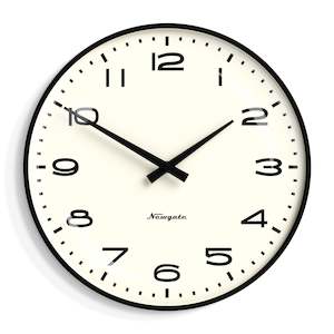 Newgate Radio City Wall Clock Black Arabic Dial - Matte Black