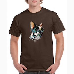 Mood / Bulldog with headphones - Unisex (T-Shirt)