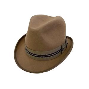 Hats And Caps: New Yorker Homburg Hat - Wool Felt