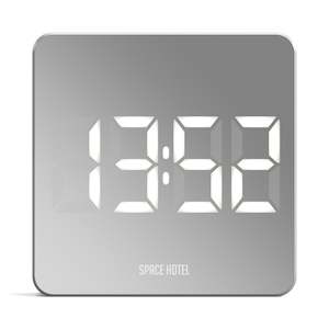 Under 100: Newgate Space Hotel Orbatron Alarm Clock White Case - Silver Lens - White Led