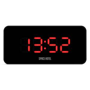 Under 100: Newgate Space Hotel Hypertron Alarm Clock Black Case - Black Lens - Red Led