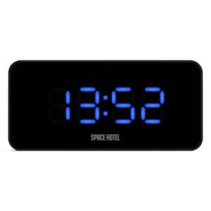 Newgate Space Hotel Hypertron Alarm Clock Black Case - Black Lens - Blue Led