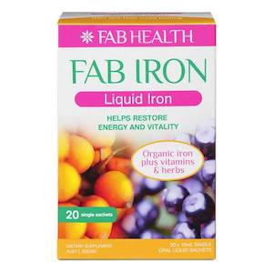 Fab Iron Liquid Sachets 20x10ml For Best Price In NZ at Home Pharmacy Richmond Road