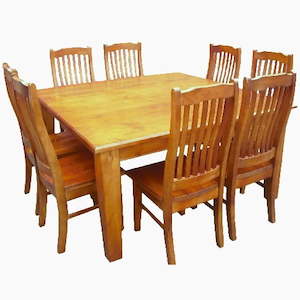 Solid NZ Pine 9-piece Dining Suite