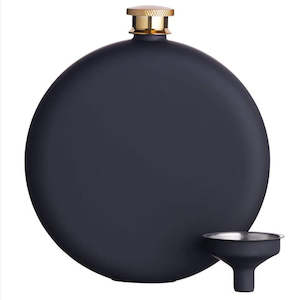 Hip Flask Soft Touch Black SS 350ml