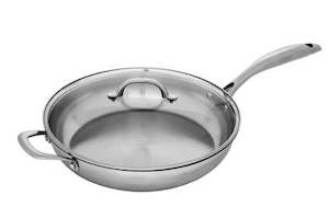 Premium Steel 28cm Saute Pan with Lid