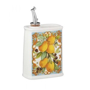 Homeware: Mediterranean Ceramic Olive Oil Cruet Lemons 250ml