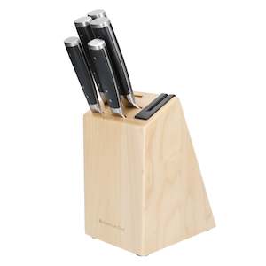 5 Piece Birch Wood Knife Block Set