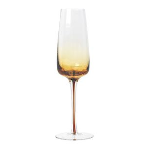 Bar: Amber Champagne Glasses Set of 4