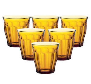 Glassware: Picardie Amber Tumbler 250ml Set 6