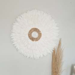 Large White & Raffia Juju