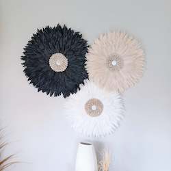 Furniture wholesaling: Raffia white beads with classic black & white