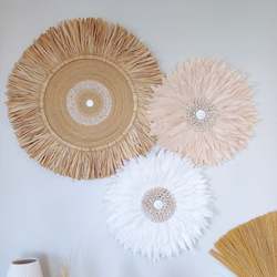 Natural Raffia Blush Cluster