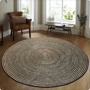 Rug - Cotton Jute Durrie Hand Woven (120 x 120cm)