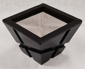 Candle Stand - Wooden Rustic w/Plexiglass Mirror (6 x 6 x 8cm)