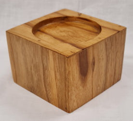 Candle Holder - Teak Wood (10.5 x 10.5 x 7.5cm)