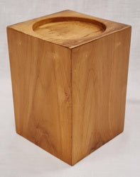 Candle Holder - Teak Wood (10.5 x 10.5 x 15cm)