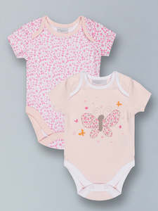 Purple Flaunt - Girls Floral Bodysuit (2 Pack)