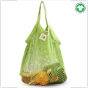 Cotton Mesh Carry Bags - Short Handle (2 Pack)