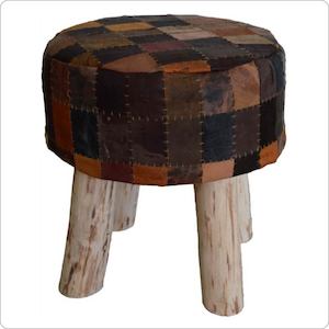 Foot Stool - Leather Decorative Patch