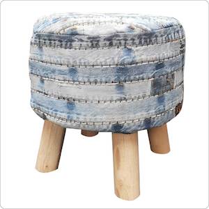 Foot Stool - Denim Blue