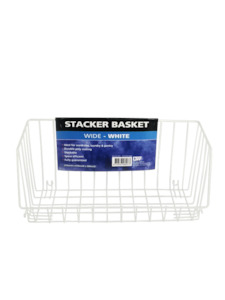 Storage - Basket Stackable Half Wide (White)