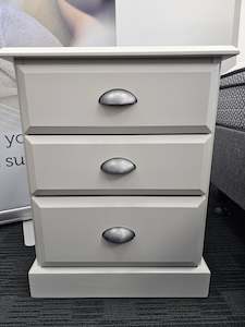 Andorra 3 Drawer Bedside Bone Paint