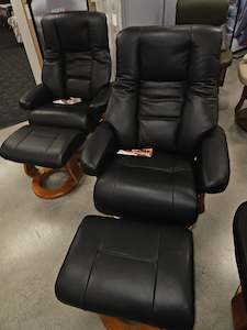 Scania Recliner with Footstool black