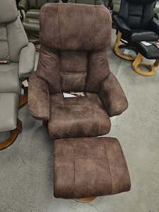 Alfredo Recliner with Footstool Mel Mokka