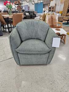 Shelly Swivel Chair Green Tweed