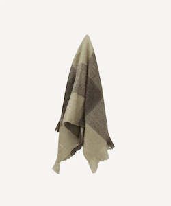 Floor covering: Beige Brown Plaid  Fringe Throw