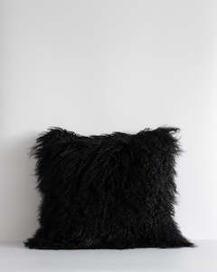 Meru Tibetan Lamb Cushion - Balck