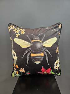 Wildflower Bee Velvet Cushion