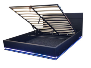 Herry Gaslift Storage bed with LED light - Double