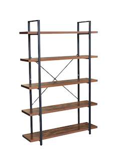 Furniture: Nora Industrial Bookcase 5 tie.