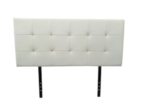 Furniture: Kala Headboard Queen PVC Leather White