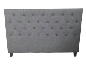 Furniture: Kelly headboard buttons Queen Dark Grey